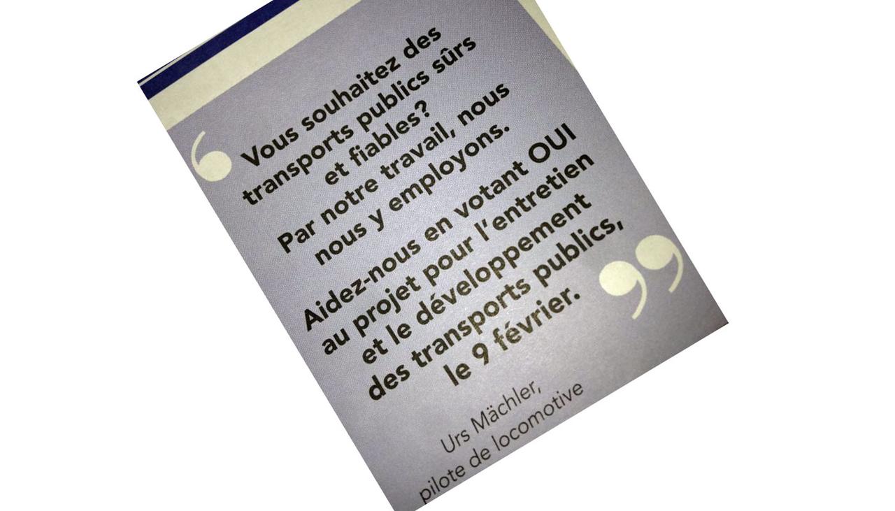 Le tract du SEV donne la parole à des employés des chemins de fer.