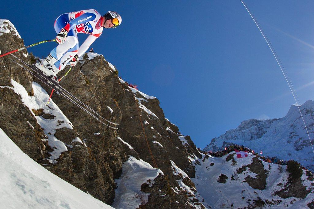 Feuz avait vaincu le mythique Lauberhorn en 2012. [KEYSTONE - Alessandro Della Bella]