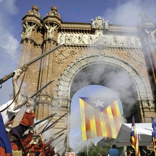 La manifestation avait été organisée à l'occasion de la Fête de l'indépendance catalane. [Joan Alvado/Anadolu Agency]