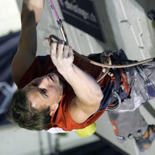Cédric Lachat est champion du monde d'escalade. [Keystone - Alessandro Della Bella]