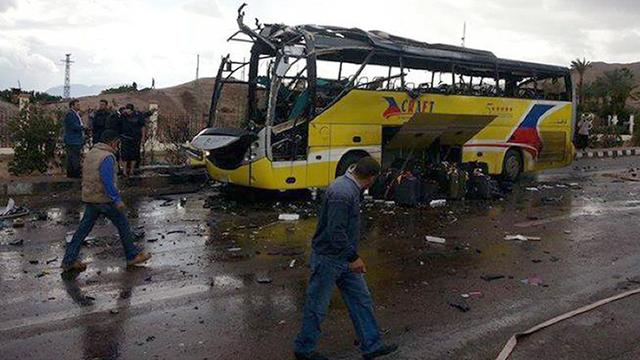 Le bus a explosé à proximité de la frontière entre l'Egypte et Israël, à Taba, dans le Sinaï. [STR]