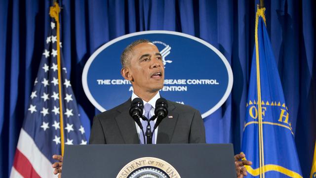 Barack Obama s'est exprimé lors d'une visite au Centres de contrôle et de prévention des maladies (CDC) à Atlanta. [AP Photo/Pablo Martinez Monsivais]