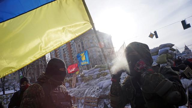 Les manifestants ukrainiens occupent toujours le centre de Kiev. [GENYA SAVILOV]