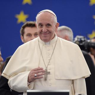 Le pape François s'est exprimé devant le Parlement européen. [Patrick Hertzog]