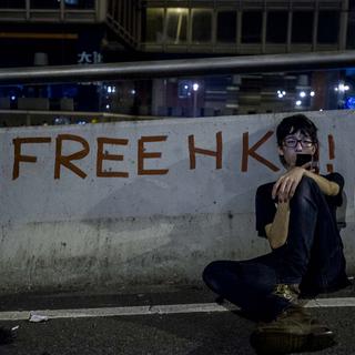 Un manifestant pro-démocratie à Hong Kong ce lundi 29 septembre. [Xaume Olleros]