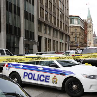 La police canadienne a dû boucler le périmètre autour du Parlement à Ottawa. [Blair Gable]