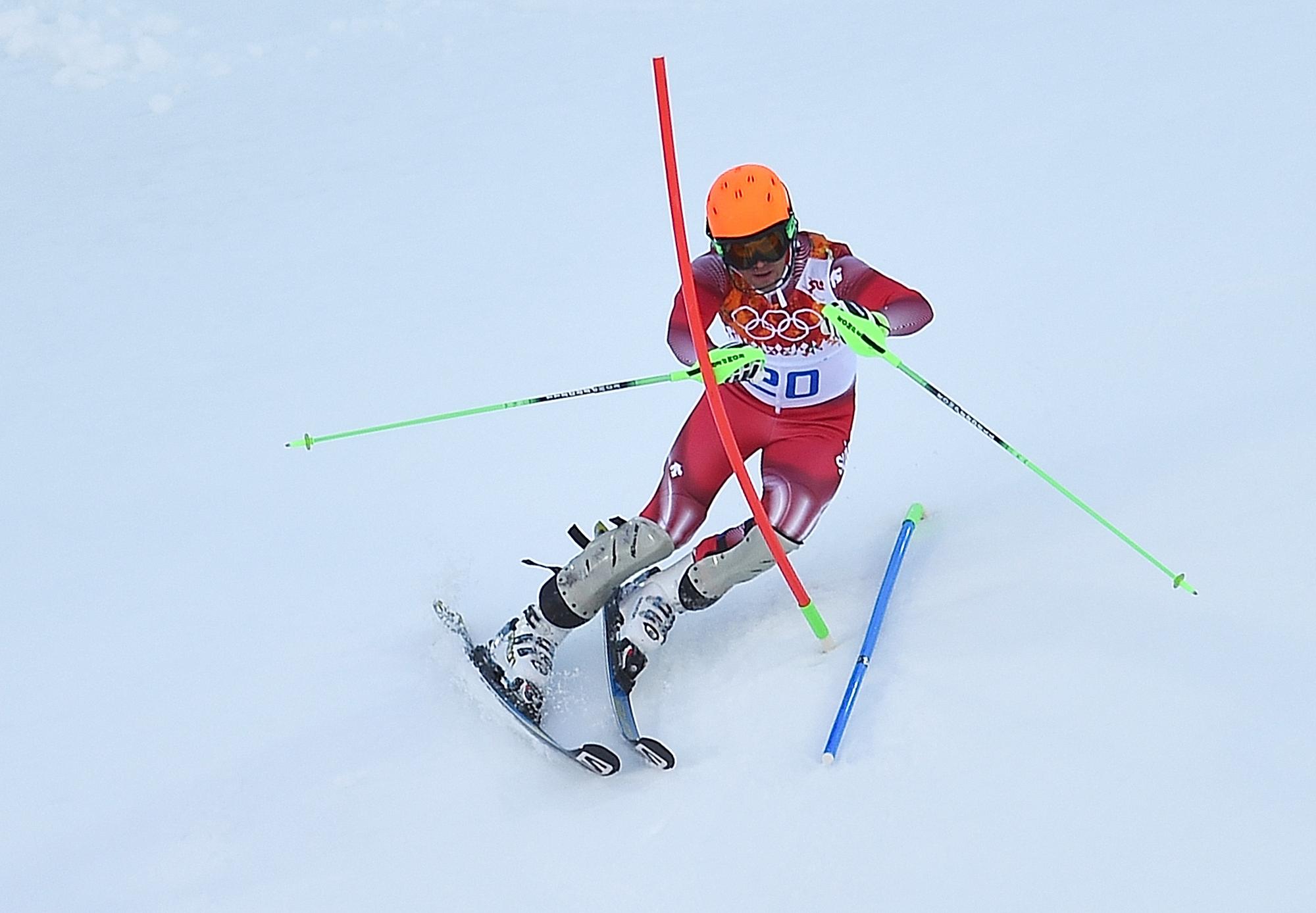 Sandro Viletta a signé le 2e meilleur temps en slalom. [AFP - Fabrice Coffini]