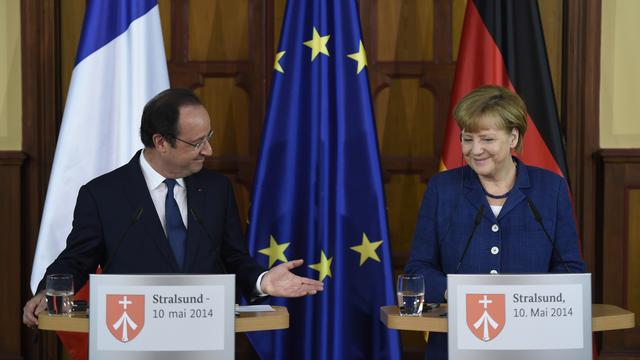 François Hollande et Angela Merkel. [Odd Andersen]