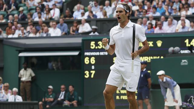 Roger Federer est en demi-finale d'un Grand Chelem pour la 35e fois de sa carrière. [Pavel Golovkin]