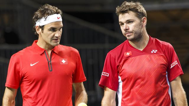 Le duo Federer-Wawrinka a perdu son 4e double consécutif en Coupe Davis. [Keystone - Salvatore Di Nolfi]