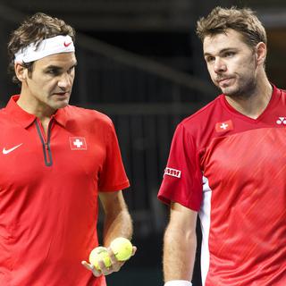 Le duo Federer-Wawrinka a perdu son 4e double consécutif en Coupe Davis. [Keystone - Salvatore Di Nolfi]