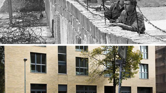 Hormis quelques pavés sur le sol, rien ne laisse penser que dans cette rue paisible se trouvait la séparation entre le secteur russe et le secteur français durant la Guerre froide. [AP - Markus Schreiber]