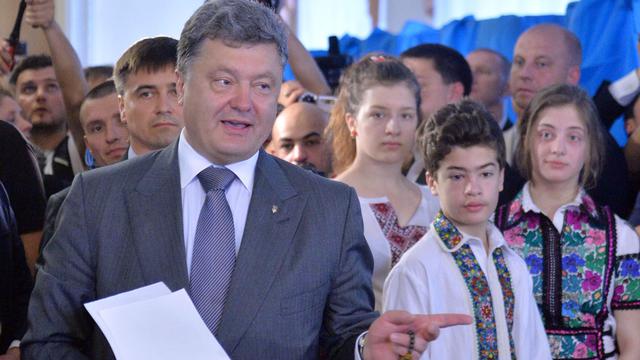 Petro Porochenko a été donné vainqueur de la présidentielle en Ukraine. [Sergei Supinsky]