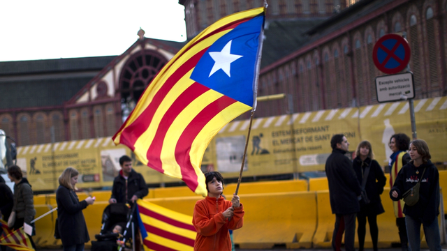 Le drapeau catalan. [AP/Keystone - Emilio Morenatti]