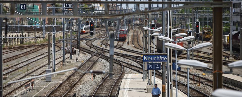 La gare de Neuchâtel. [Keystone - Gaetan Bally]