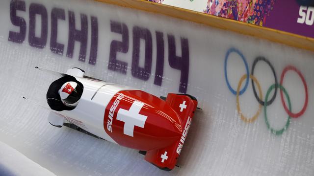 Le bob de Beat Hefti aborde un design du plus bel effet pour ces Jeux olympiques. [Natacha Pisarenko]