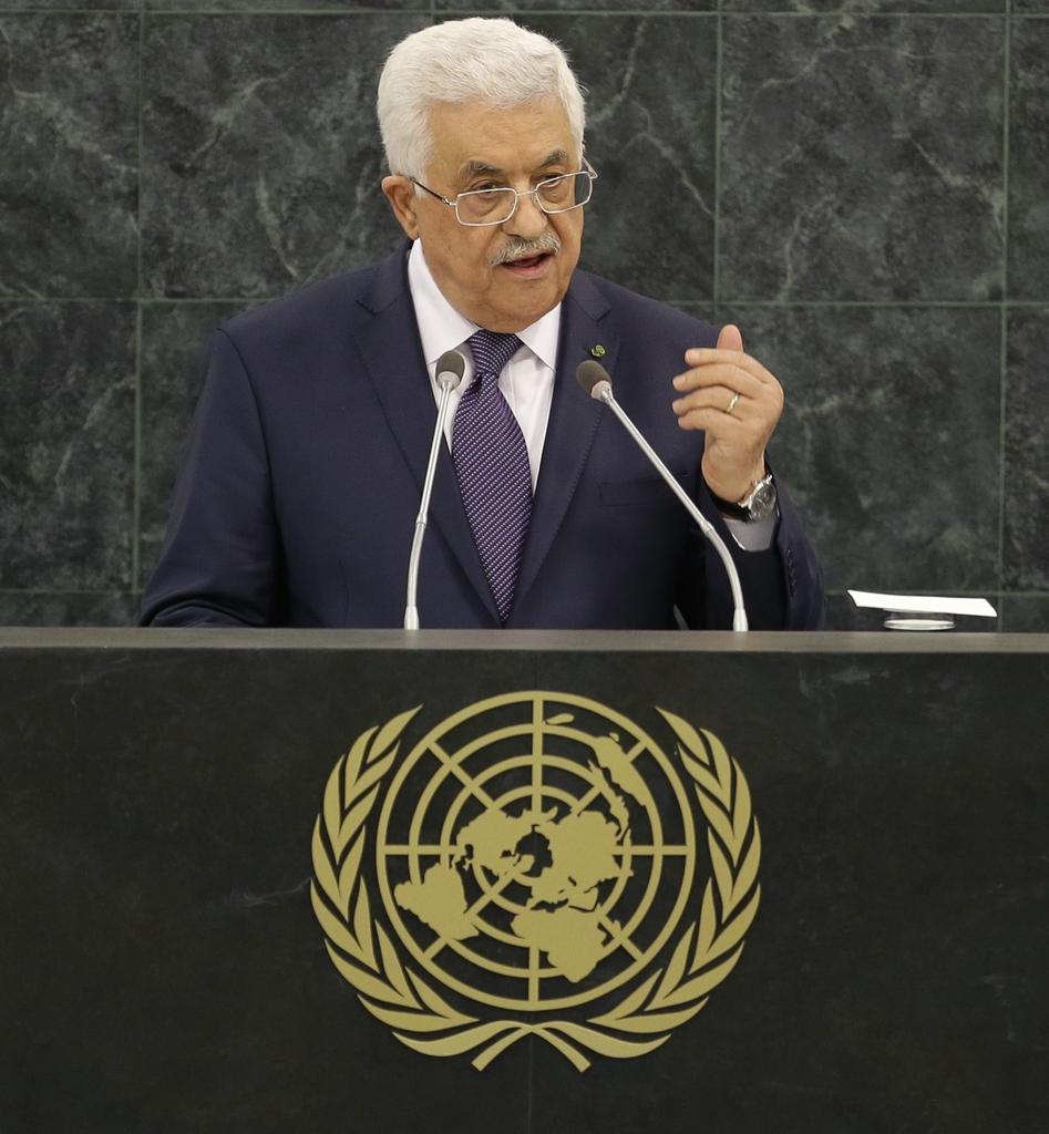 Mahmoud Abbas à l'ONU avant le vote sur le statut de l'Etat palestinien comme Etat membre. [Seth Wenig]