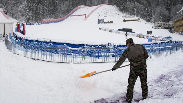 Il a beaucoup neigé ces 2 derniers jours à Wengen. [Jean-Christophe Bott]