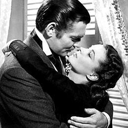 Clark Gable et Vivien Leigh dans la version cinématographique d'"Autant on emporte le vent". [wikipedia.org]