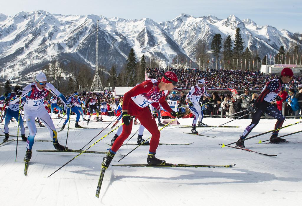 La malédiction se poursuit pour Cologna sur le 50km. [KEYSTONE - Jean-Christophe Bott]