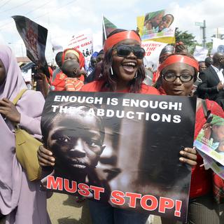 Manifestation de protestation à Lagos, ce lundi 5 mai. [Pius Utomi Rkpei]