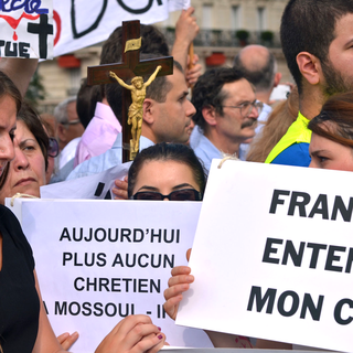 Mainfestation de soutien aux chrétiens d'Irak à Paris, le 27 juillet. [Saïd Anas/CITIZENSIDE]