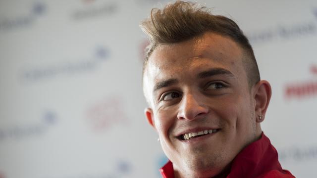 De bon augure: Shaqiri s'est livré tout sourire en conférence de presse. [Ennio Leanza]