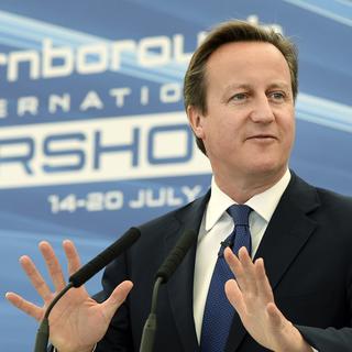 David Cameron a ouvert lundi le salon de Farnborough. [Andy Rain]