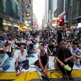 Protestation pro-démocratie dans le district de Mong Kog à Hong Kong, le 30 septembre 2014. [Xavier Olleros]