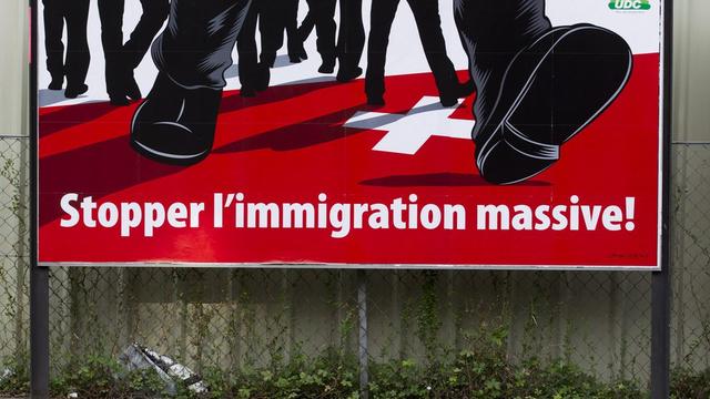 L'incertitude demeure sur le scrutin de l'initiative contre l'immigration de masse. [Keystone - Salvatore Di Nolfi]