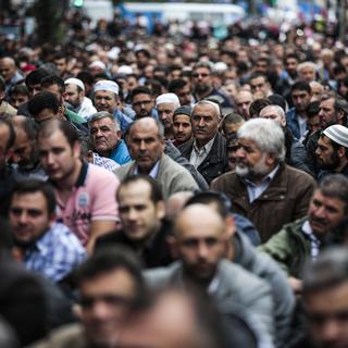 Les musulmans d'Allemagne ont manifesté contre les violences dues à l'Etat islamique. [AP/Keystone - Markus Schreiber]