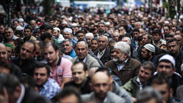 Les musulmans d'Allemagne ont manifesté contre les violences dues à l'Etat islamique. [AP/Keystone - Markus Schreiber]