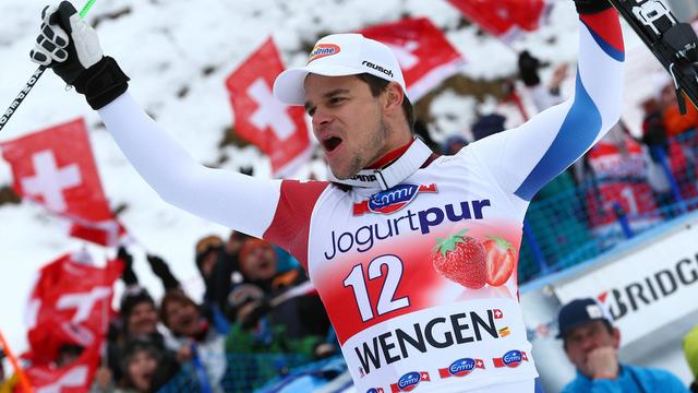 Patrick Küng, 10e vainqueur suisse au Lauberhorn depuis l'apparition de la Coupe du monde, en 1967. [Giovanni Auletta]