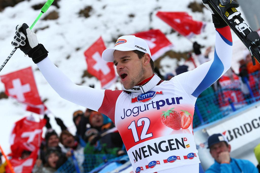 Patrick Küng, 10e vainqueur suisse au Lauberhorn depuis l'apparition de la Coupe du monde, en 1967. [Giovanni Auletta]