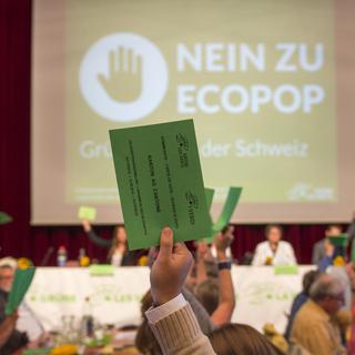 Les Verts rejettent Ecopop en assemblée. [Sigi Tischler]