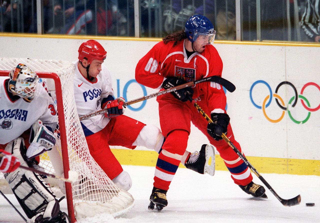 Jagr et Cie avaient défait la Russie (1-0) en finale des Jeux de Nagano. [AFP - Robert Sullivan]