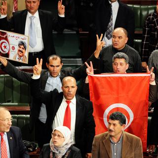 La nouvelle Constitution tunisienne a été adoptée tard dimanche. [STR/AFP]