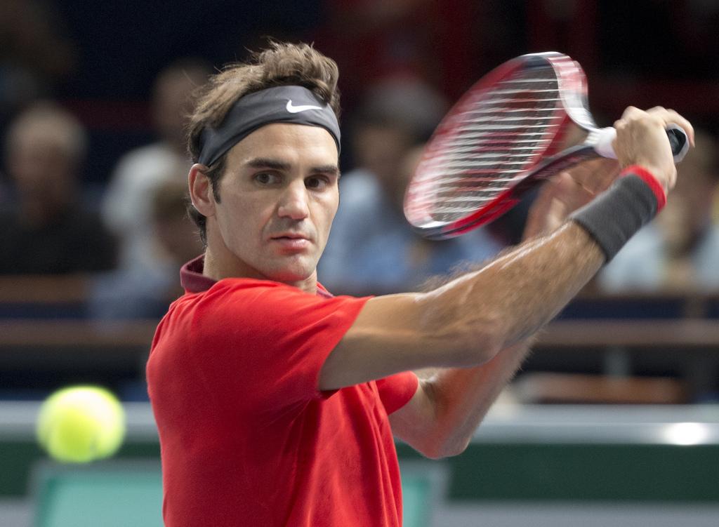 Tranchant, Roger Federer a passé l'obstacle Lucas Pouille en 1h17'. [KEYSTONE - Jacques Brinon]