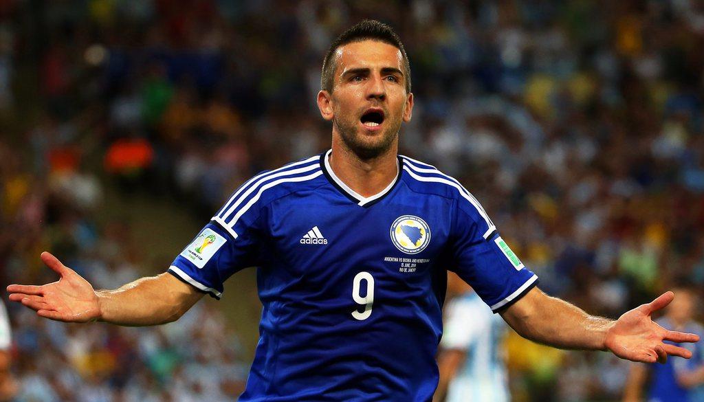 Ibisevic restera dans l'histoire pour avoir inscrit le premier but de la Bosnie en Coupe du monde. [KEYSTONE - Oliver Weiken]