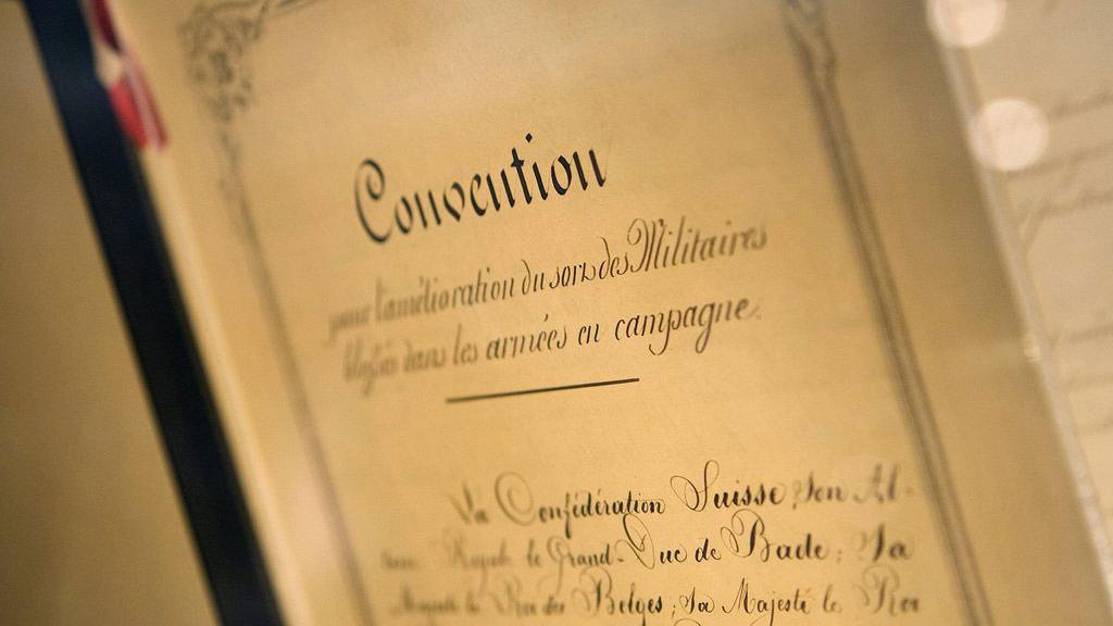 L'original de la première Convention de Genève, signée en 1864. [Salvatore Di Nolfi]