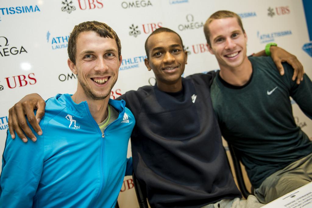 Le concours de la hauteur promet avec Bondarenko, Barshim et Drouin. [KEYSTONE - Jean-Christophe Bott]