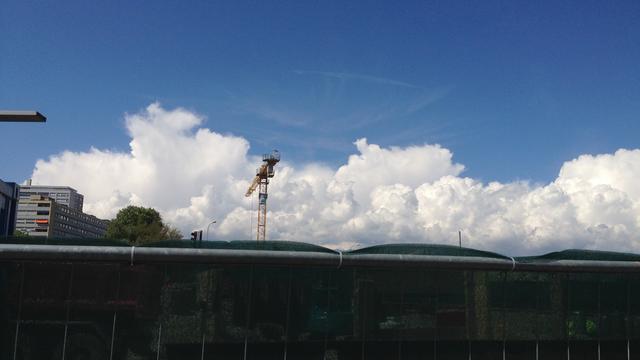 Cumulus sur le chantier du CEVA. [Myriam Vuagnoux]