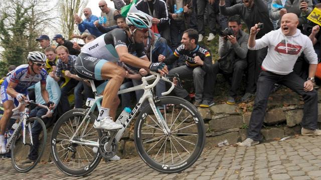 Le Mur de Grammont un des passages mythiques du Tour des Flandres. [John Thys]