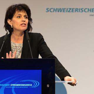 La conseillère fédérale Doris Leuthard s'est exprimée lors du Congrès annuel suisse de l'électricité. [Lukas Lehmann]