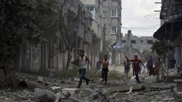 Une rue de Gaza, dimanche 20 juillet 2014. [MAHMUD HAMS]