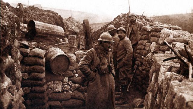 Première guerre mondiale (1914-1918): le point le plus avancé du front dans les tranchées à Verdun. [Costa/AFP]