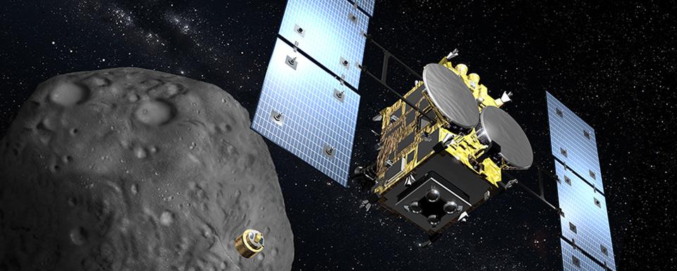 La rencontre entre la sonde Hayabusa-2 et l'astéroïde "1999 JU3" devrait avoir lieu en 2018. [Akihiro IKESHITA/JAXA]