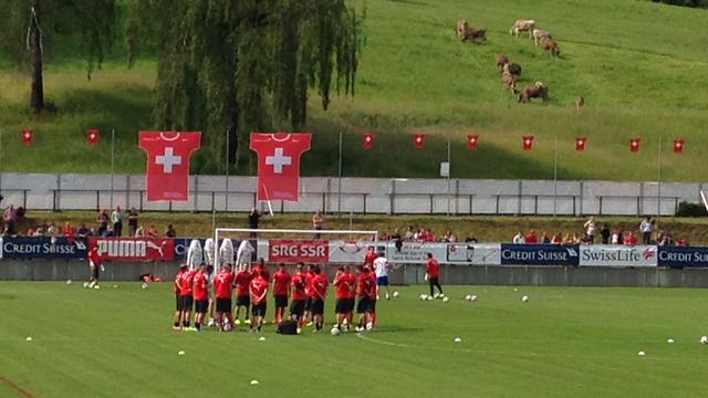 L'équipe de Suisse s'entraînera à Weggis jusqu'au 1er juin. [Miguel Bao]