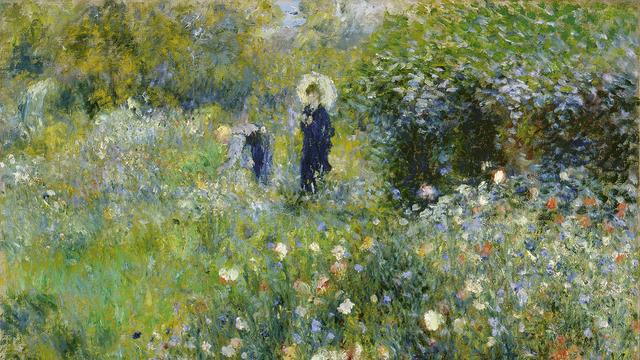 Renoir, "Femme à l'ombrelle dans un jardin" (vers 1873-1875) - Museo Thyssen-Bornemisza, Madrid [http://www.gianadda.ch]