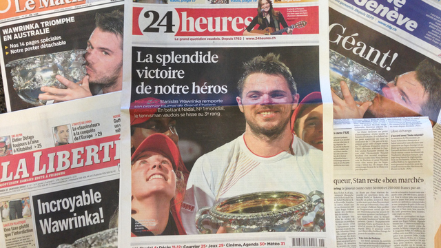 La presse romande au lendemain de la victoire de Stanislas Wawrinka à Melbourne.